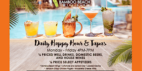 Daily Happy Hour & Tapas - 50% OFF on Drinks and Appetizers! tickets
