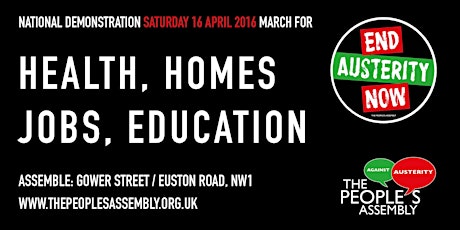 Derby Coaches to April 16 MARCH FOR HEALTH, HOMES, JOBS AND EDUCATION. primary image