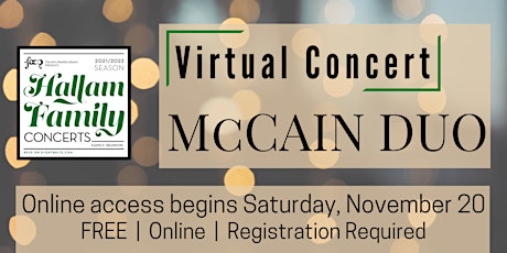 VIRTUAL EVENT: McCain Duo, an online Hallam Family Concert primary image