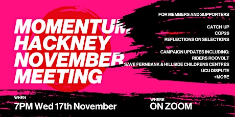 Momentum Hackney November Meeting primary image