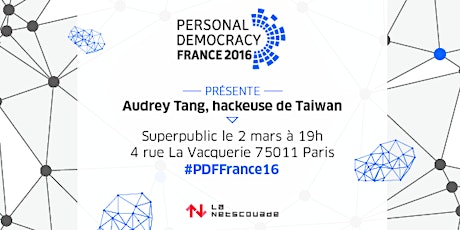 Image principale de Personal Democracy présente : Audrey TANG, hacktiviste