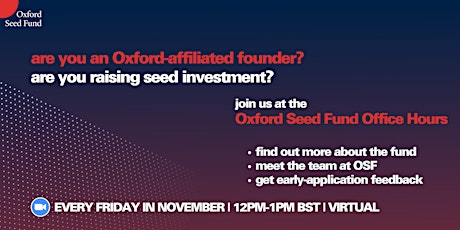 Office Hours (Oxford Seed Fund) tickets
