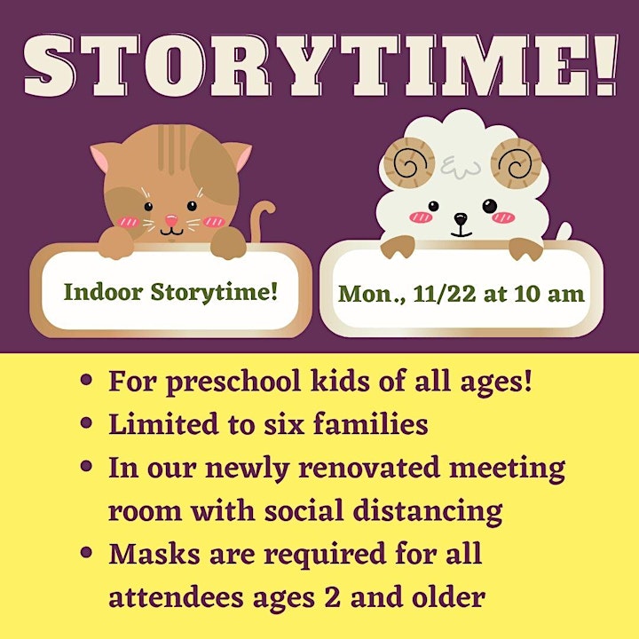 
		Indoor Preschool Storytime! image
