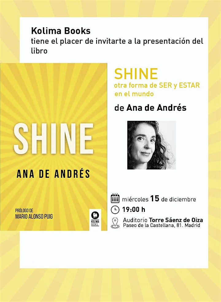 
		Imagen de Presentación del libro "SHINE", de Ana de Andrés
