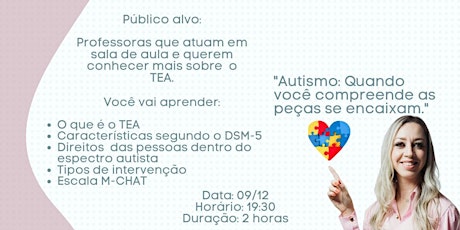 Imagem principal do evento Workshop Presencial sobre Autismo