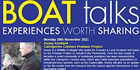 Imagem principal do evento Boat Talks - Cairngorms Connect Predator Project, 29th November