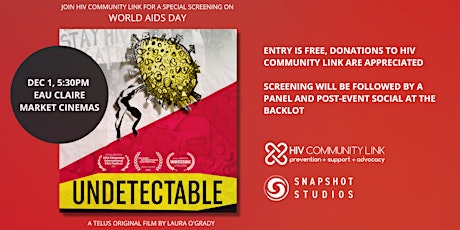Undetectable Private Screening: HIV Community Link & Snapshot Studios primary image