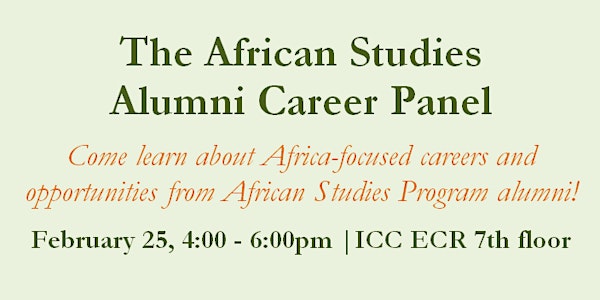 The African Studies Alumni Career Panel - Spring 2016