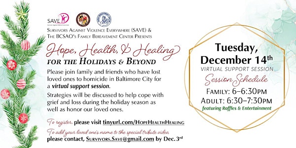 Hope Health and Healing for the Holidays and Beyond
