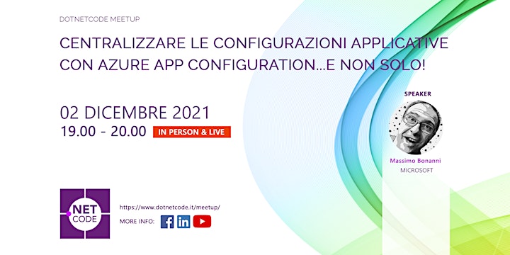 Immagine Meetup: Centralizzare le configurazioni con Azure App Configuration