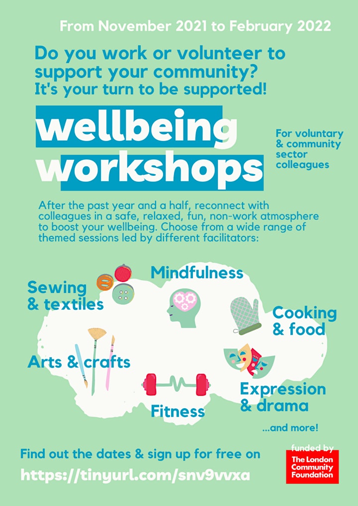 
		'Back to Life' Wellbeing Workshops for VCS colleagues in Brixton image
