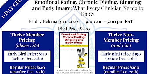 PESI CEU: Emotional Eating, Chronic Dieting, Bingeing and Body Image primary image