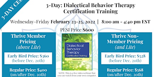 PESI CEU: Dialectical Behavior Therapy Certification Training primary image