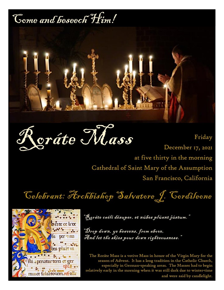 
		Roráte Mass Celebrated by Archbishop Cordileone with Ancient Liturgy Choir image
