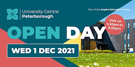 Open Day - University Centre Peterborough (Wednesday 1st December 2021) primary image