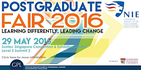 NIE Postgraduate Fair 2016: Learning Differently, Leading Change primary image