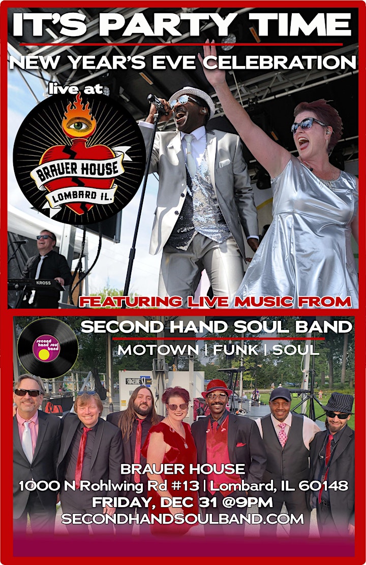 
		New Years Eve with Second Hand Soul Band at BrauerHouse Lombard image
