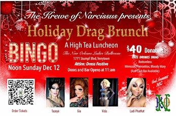 The Krewe of Narcissus Presents  Holiday Drag Brunch Bingo