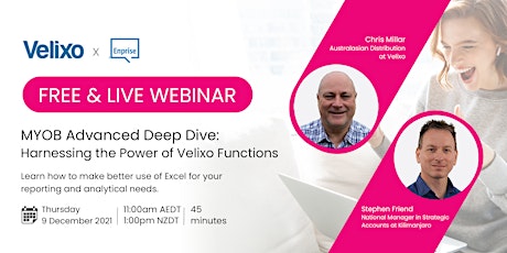 MYOB Advanced Deep Dive: Harnessing the Power of Velixo Functions primary image