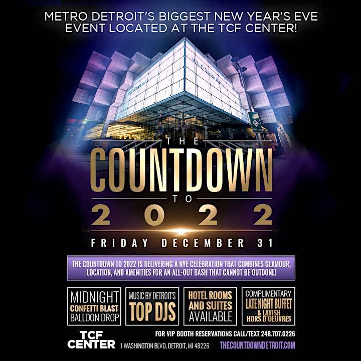
		2022 Detroit New Year's Eve Party - THE COUNTDOWN @ TCF/Huntington (Cobo) image
