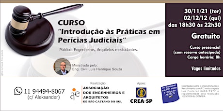 Imagem principal do evento CURSO “Introdução às Práticas em Perícias Judiciais“