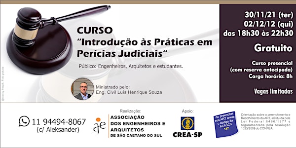 CURSO “Introdução às Práticas em Perícias Judiciais“