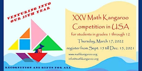 Math Kangaroo Competition for Kids in grades 1-12 tickets