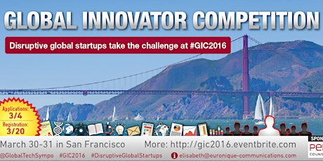 Global Innovator Competition - Disruptive Global Startups 2016 primary image