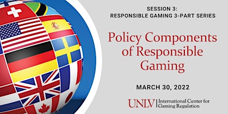 Policy Components of Responsible Gaming bilhetes