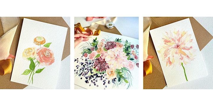 [Letters Of Love] Delicate Watercolor Floral Card Painting - Virtual image