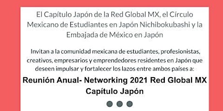 Imagen principal de Reunión Anual- Networking Online 2021 Red Global MX Capítulo Japón