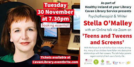 Teens and Tweens and Screens - a talk by Stella O'Malley primary image