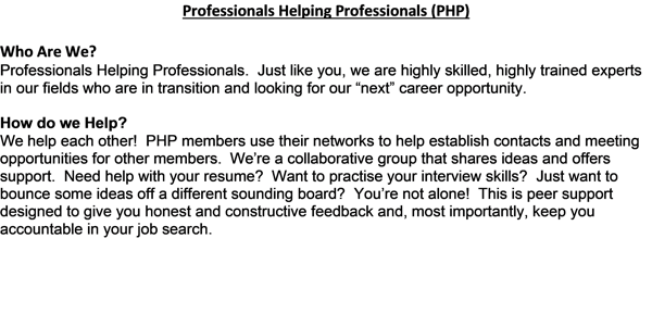 Professionals Helping Professionals (PHP)