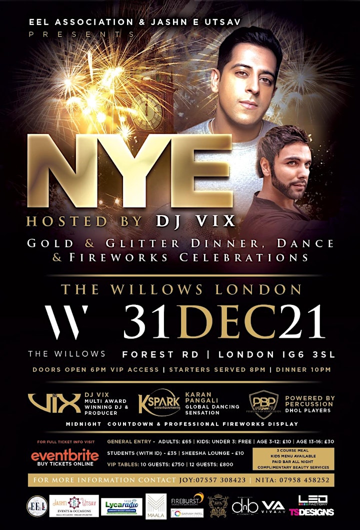 
		* Sold out *NYE Soiree  Gold & Glitter - Dinner, Dance and fireworks night image
