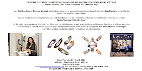 The Lucy Choi & 2inspire Network Champagne & Shoes event primary image