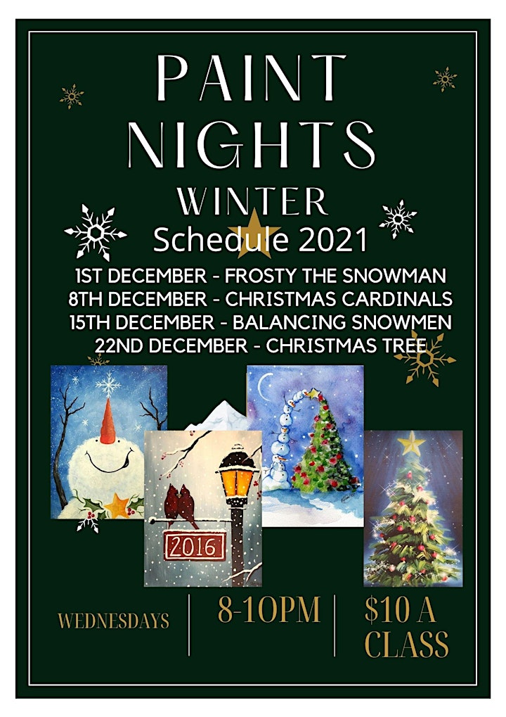 
		Christmas Paint Nights!  No need to drive, they are online! image

