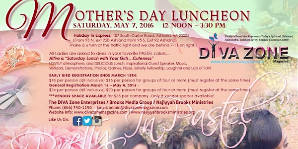 The DIVA Zone's 3rd Annual Mother's Day Luncheon - Pretty in Pastel Event