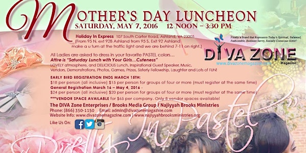 The DIVA Zone's 3rd Annual Mother's Day Luncheon - Pretty in Pastel Event