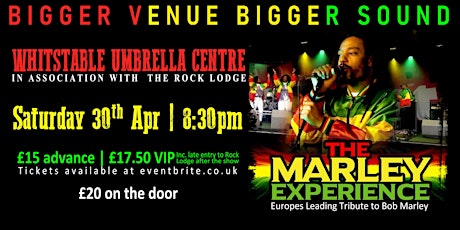 The Marley Experience (Bob Marlye Tribute) Live in Whitstable tickets