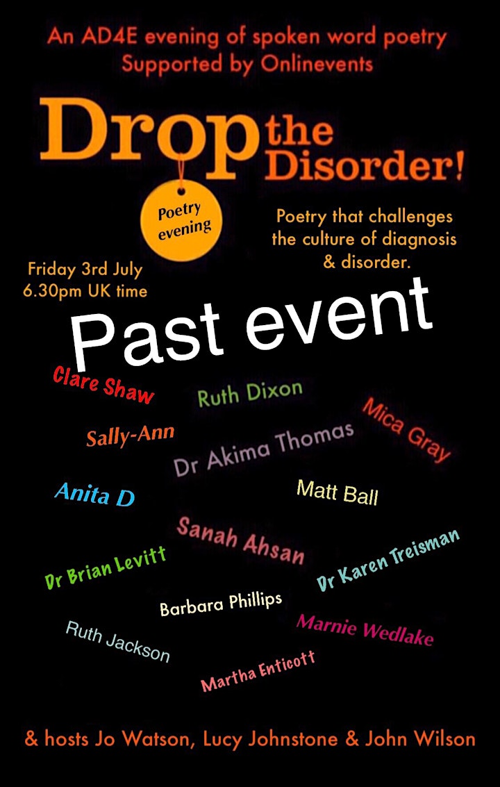 Drop the Disorder poetry evening image
