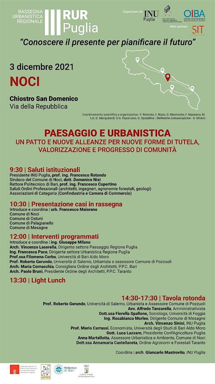 
		Immagine Rassegna Urbanistica Regionale di Inu Puglia - Noci (3 dicembre 2021)
