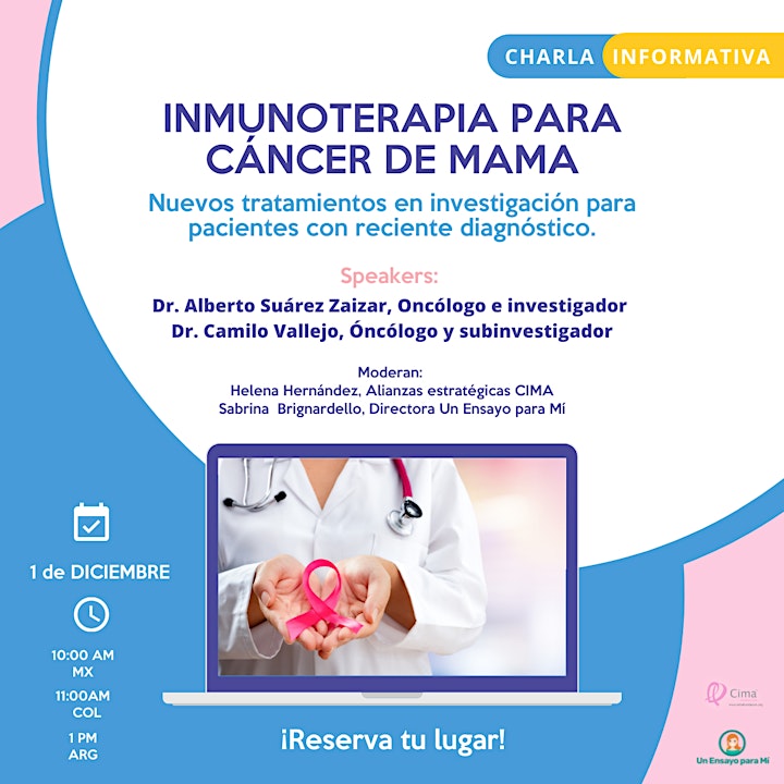 Charla informativa: Inmunoterapia para cáncer de mama image