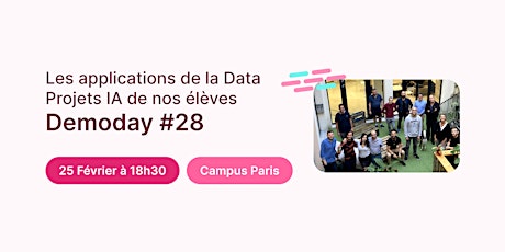 Data Demoday #28 -Projets IA : les applications de la Data | Jedha Paris billets