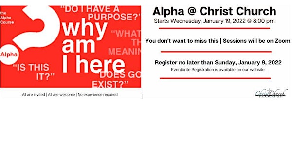 Online Alpha Course at Christ Church Brampton