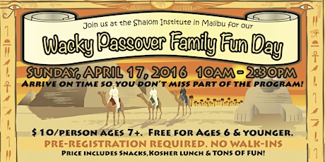 Image principale de Passover Family Adventure & Fun Day 2016