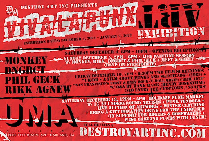
		Punk Film Screenings with Destroy Art at UMA Gallery image
