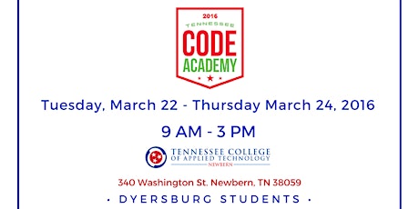 2016 Dyer County Code Camp primary image