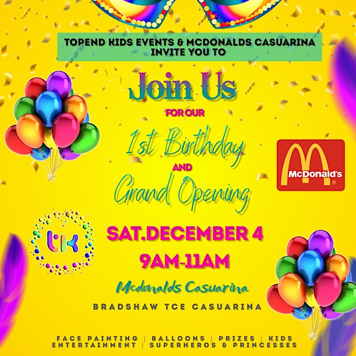 
		Topend Kids Events 1st Birthday & McDonalds Casuarina Grand Opening image
