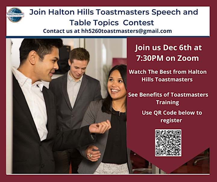 
		Halton Hills Toastmasters Speech and Table Topics  Contest image
