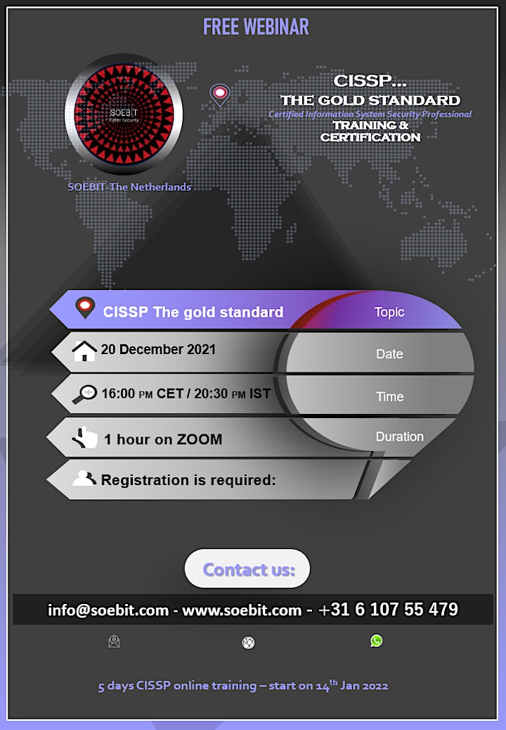 
		Webinar CISSP the GOLD standard in Cybersecurity image
